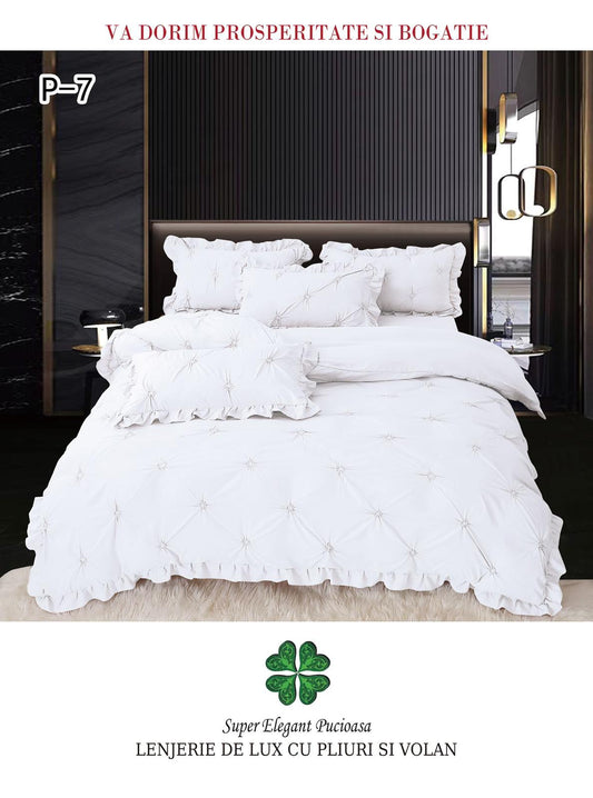 Lenjerie De Pat Cu Pliuri Si Volanase