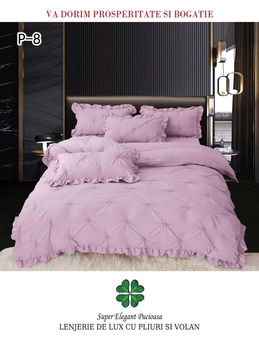 Lenjerie De Pat Cu Pliuri Si Volanase