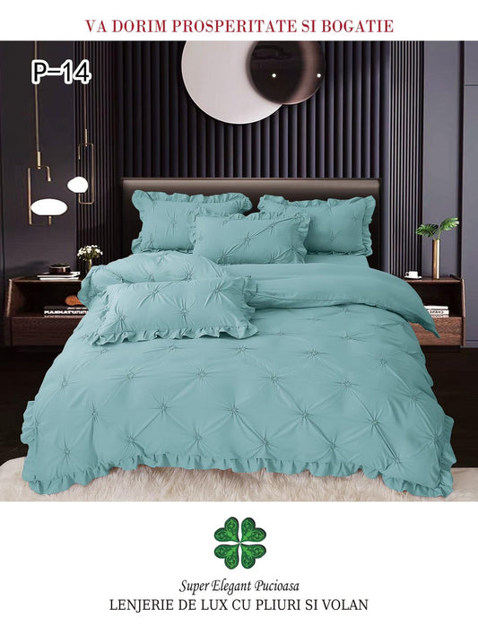 Lenjerie De Pat Cu Pliuri Si Volanase