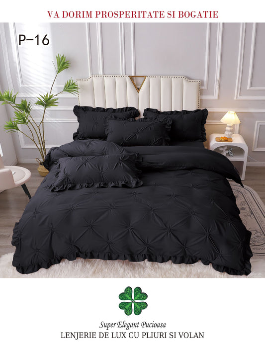 Lenjerie De Pat Cu Pliuri Si Volanase