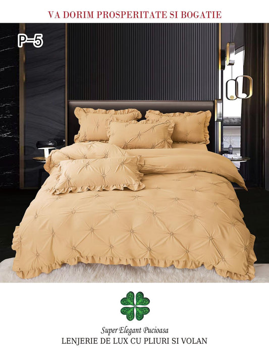 Lenjerie De Pat Cu Pliuri Si Volanase