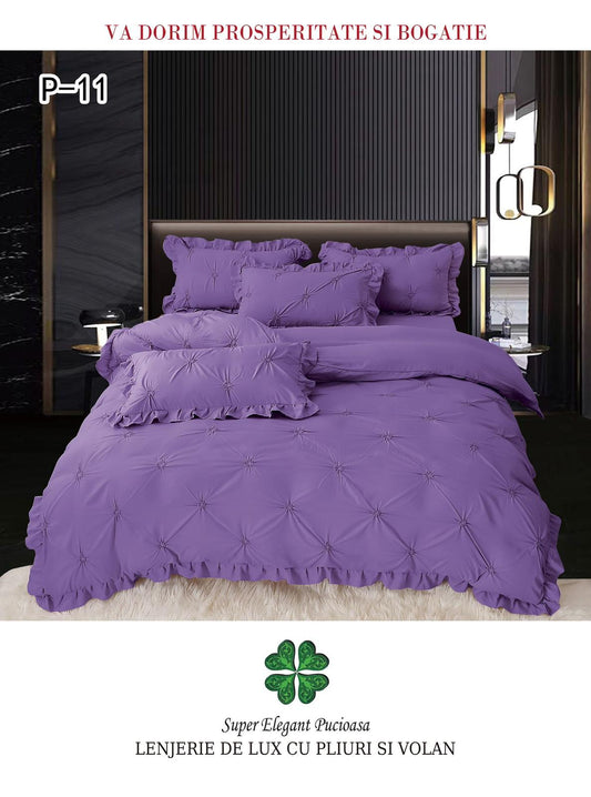 Lenjerie De Pat Cu Pliuri Si Volanase