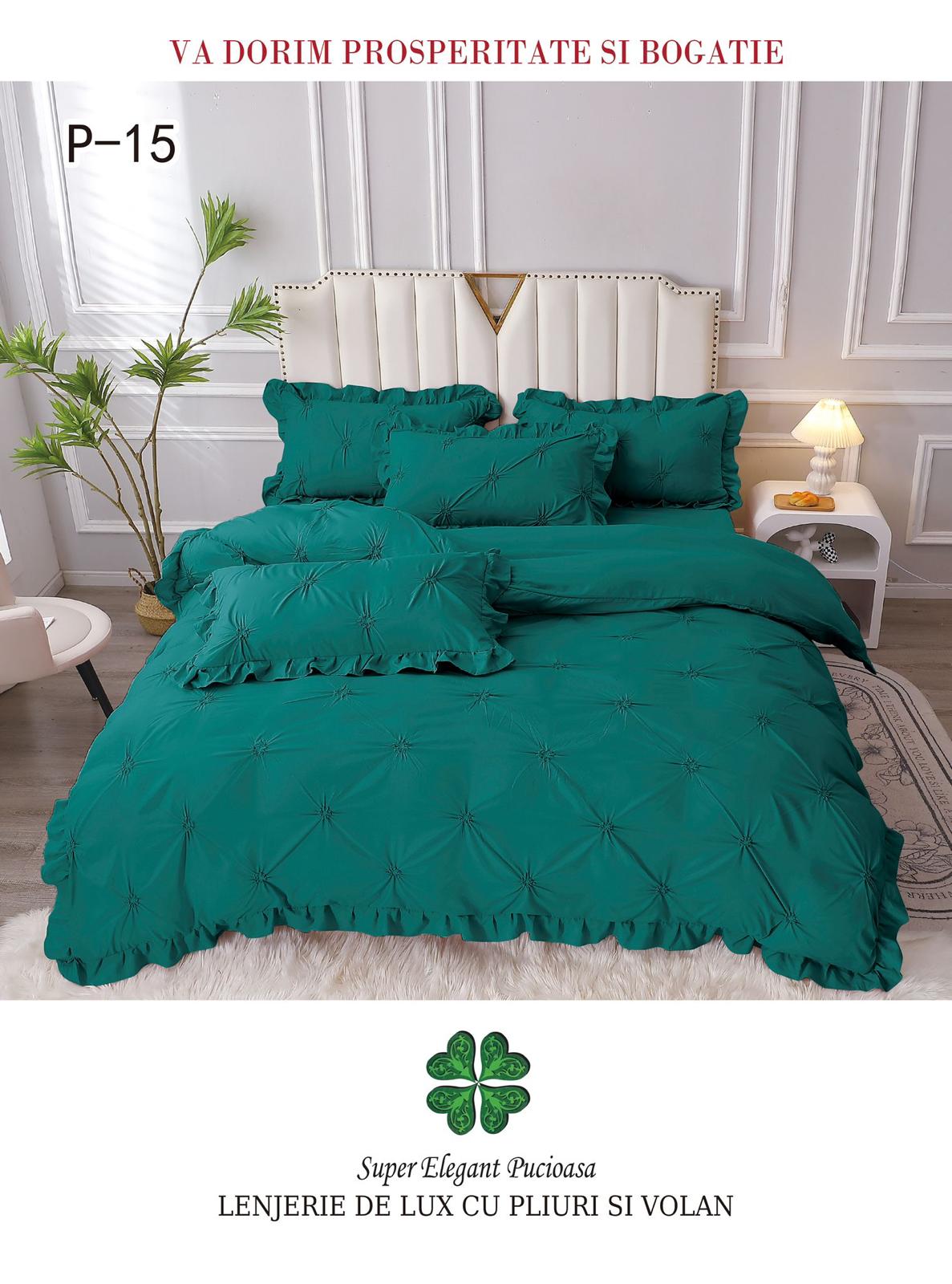 Lenjerie De Pat Cu Pliuri Si Volanase