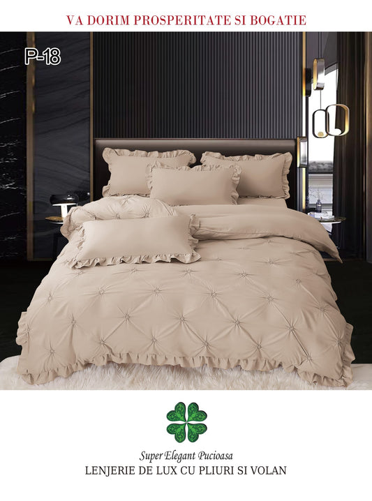 Lenjerie De Pat Cu Pliuri Si Volanase