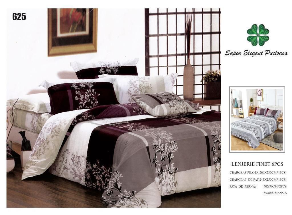 Lenjerie de Pat Bumbac Finet 6 Piese