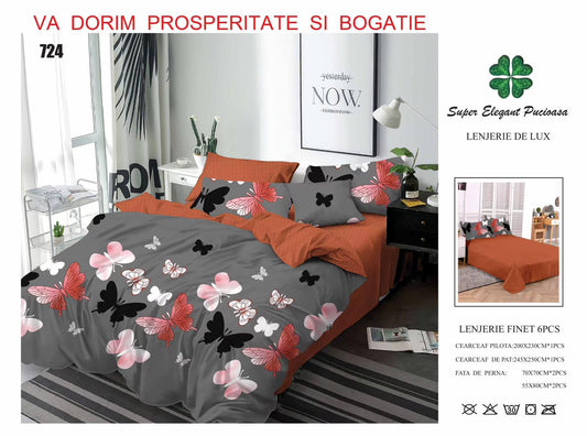 Lenjerie de Pat Bumbac Finet 6 Piese