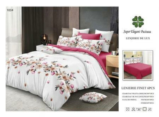 Lenjerie de Pat Bumbac Finet 6 Piese