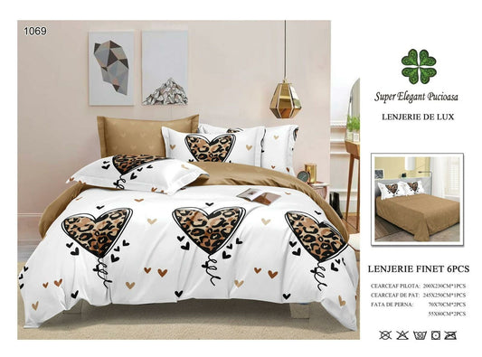 Lenjerie de Pat Bumbac Finet 6 Piese