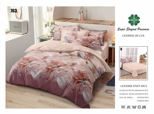 Lenjerie de Pat Bumbac Finet 6 Piese