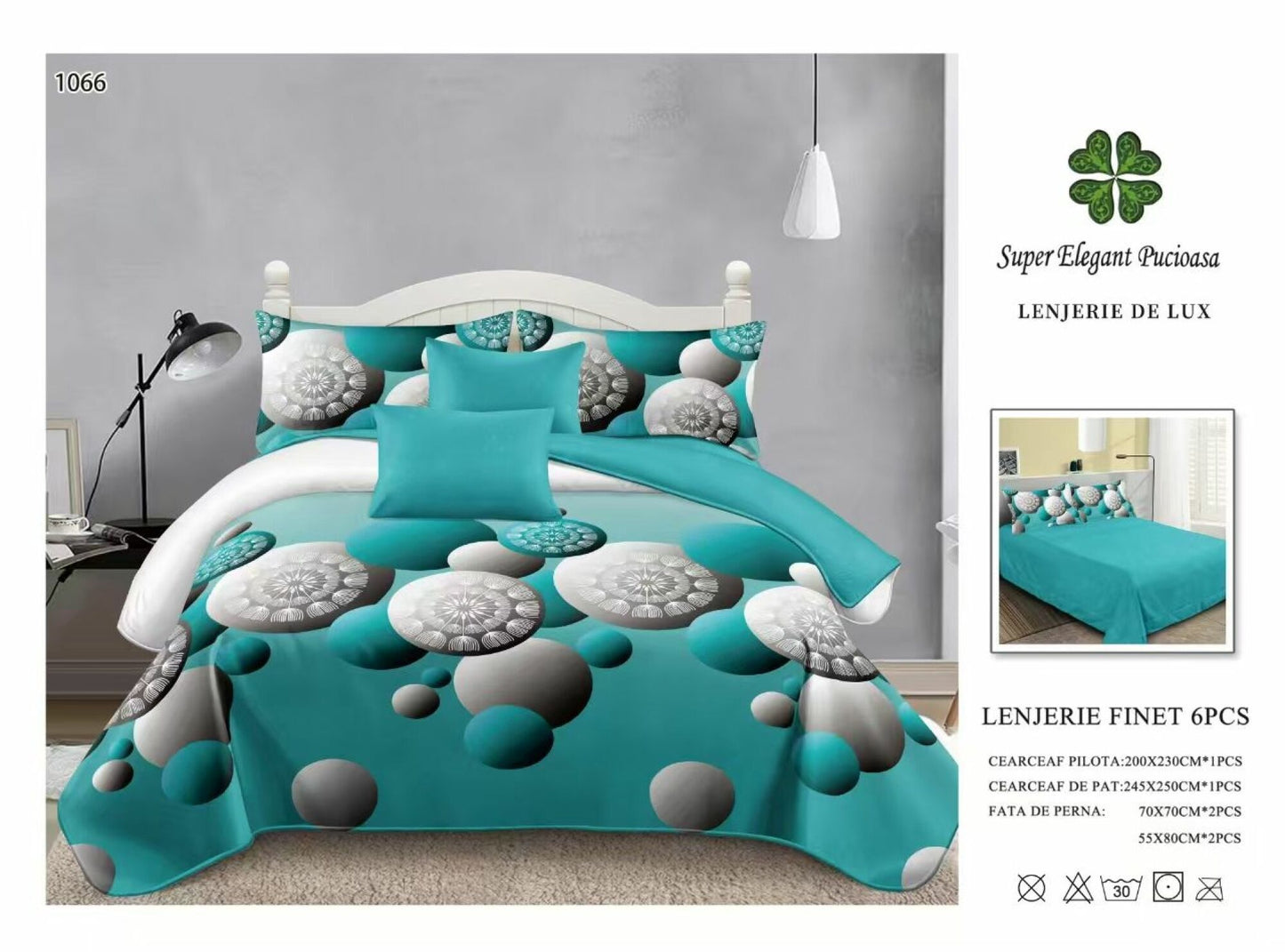 Lenjerie de Pat Bumbac Finet 6 Piese