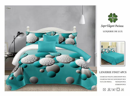 Lenjerie de Pat Bumbac Finet 6 Piese