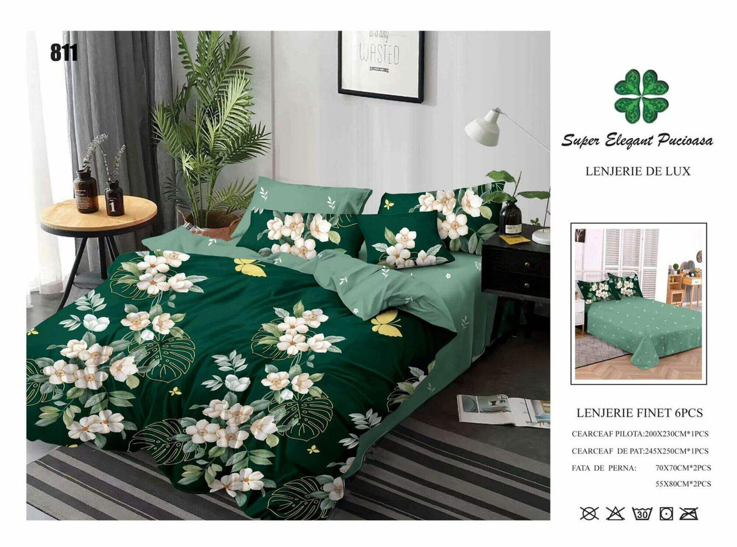 Lenjerie de Pat Bumbac Finet 6 Piese