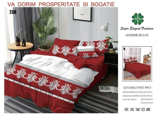 Lenjerie de Pat Bumbac Finet 6 Piese